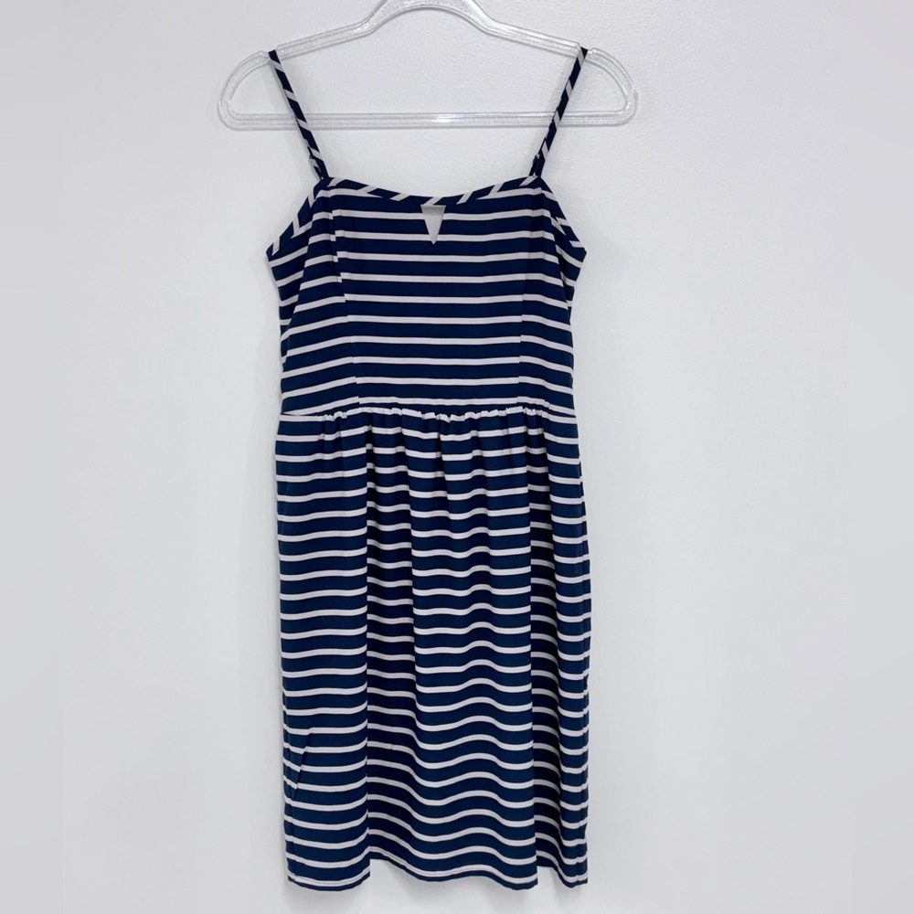 a.n.a Navy and White Striped Dress - Medium